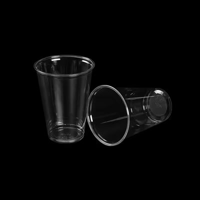 Custom Logo Printed  Clear PET Transparent Cups Plastic Smoothies Cold Coffee and Ice Drinking Cup