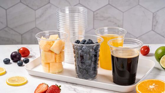 Custom Logo Printed  Clear PET Transparent Cups Plastic Smoothies Cold Coffee and Ice Drinking Cup