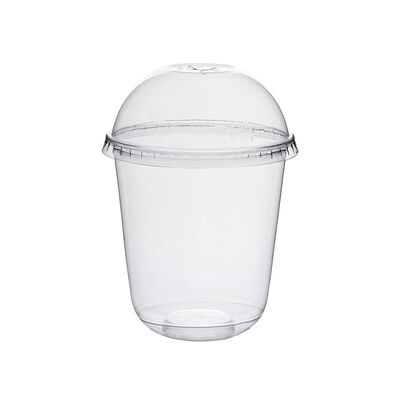Disposable Custom Logo Printed Dessert Cup PET Plastic Cups with Dome Lids