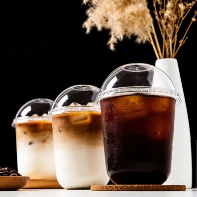 Disposable Custom Logo Printed Dessert Cup PET Plastic Cups with Dome Lids