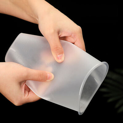 Custom Logo Disposable Plastic Cups Clear Single Wall Frosted Cups for Juice Milk Tea Drinks