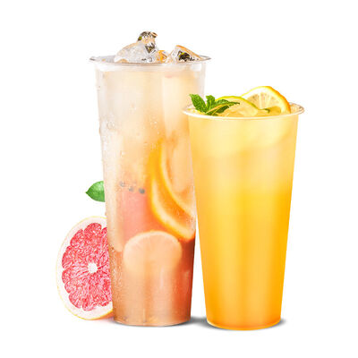 Custom Logo Disposable Plastic Cups Clear Single Wall Frosted Cups for Juice Milk Tea Drinks
