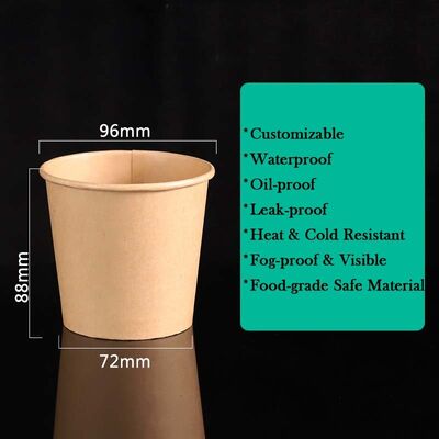 Customized Multi-Size Disposable Paper Food Buckets with Lids – Waterproof, Oil-Proof, Heat-Resistant for Soup, Meal Prep & Takeout