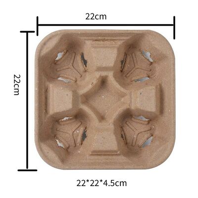 Eco-Friendly Kraft Cardboard Coffee Cup Carriers Disposable Takeaway Holders for Beverage Delivery