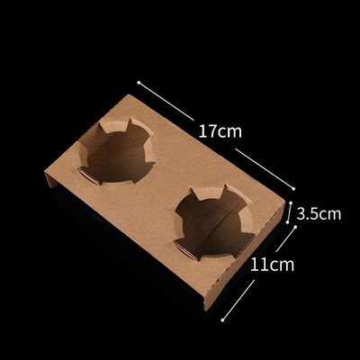 Eco-Friendly Kraft Cardboard Coffee Cup Carriers Disposable Takeaway Holders for Beverage Delivery