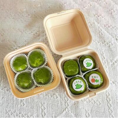 Custom Environmental-Friendly Disposable Biodegradable Sugarcane Fiber Clamshell Container Lid Takeaway Lunch Box