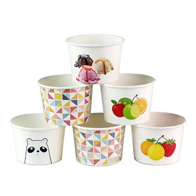 Custom Wholesale Ice cream Cups Bowls Packages Ice Cream Packaging Containers Paper Cup