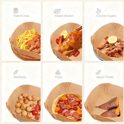 Customized Airfryer Water-proof air Fryer Disposable Paper Liners square Parchment Food Baking Reusable No Stick Liner Bowl Plates