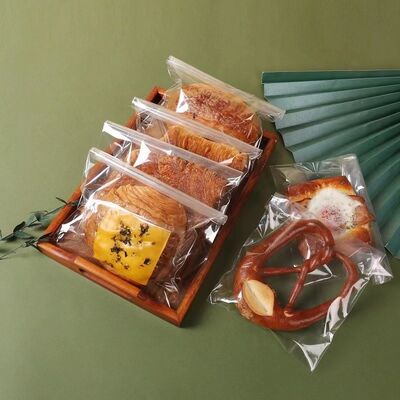 Custom  Transparent Bread Bag With Tin Tie For Food Packaging