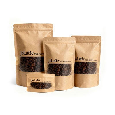 Customizable Stand up Pouch With Window  Kraft Paper Food Packaging Bag Ziplock Bag