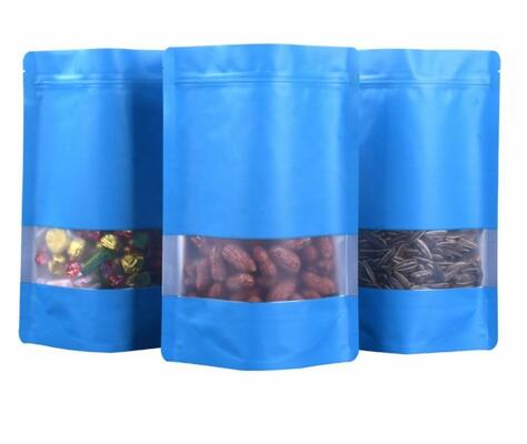 Customizable Stand up Pouch With Window  Food Packaging Bag Ziplock Bag
