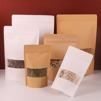 Customizable Stand up Pouch With Window  Food Packaging Bag Ziplock Bag