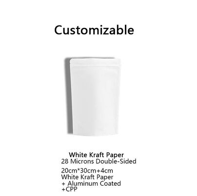 Customizable White Matte Stand-up Pouches For Food Packaging