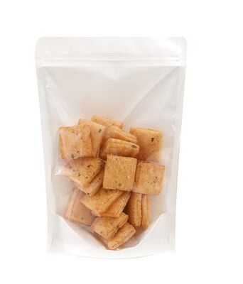 Customizable White Kraft Paper  Stand-up Pouches With Window For Food Packaging