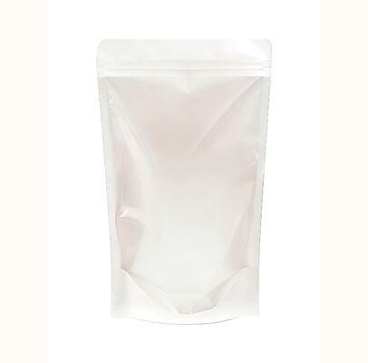 Customizable White Kraft Paper  Stand-up Pouches With Window For Food Packaging