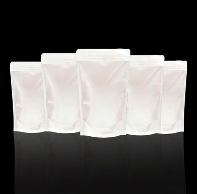 Customizable White Kraft Paper  Stand-up Pouches With Window For Food Packaging