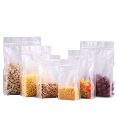 Customizable Frosted Stand-Up Pouch square bottom Bag For Food Packaging