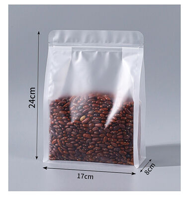 Customizable Frosted Stand-Up Pouch square bottom Bag For Food Packaging