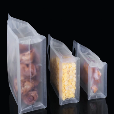 Customizable Frosted Stand-Up Pouch square bottom Bag For Food Packaging