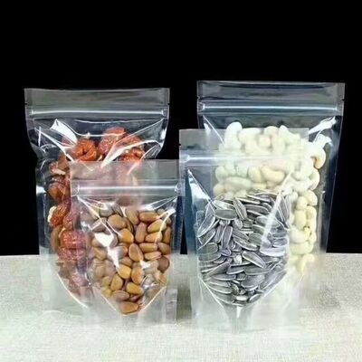 Customizable Plastic Clear Transparent/Frosted Food-Grade Stand-Up Self-Sealing Bags For Food Packaging