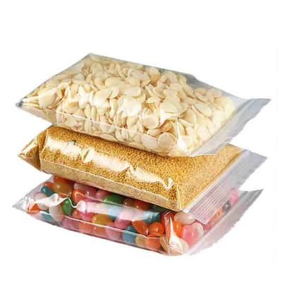 Customizable Food-Grade Transparent/Frosted Flat Satchel Self-Sealing  Plastic Bags  For Food Packaging