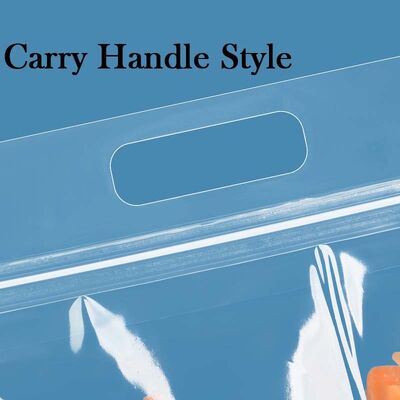 Customizable Food-Grade Transparent/Frosted Flat Satchel Self-Sealing  Plastic Bags Carry Handle For Food Packaging