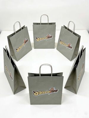 Customized Disposable Kraft Paper Twisted  Handle Bag Printing MOQ 50000 Pieces Take Away Bag