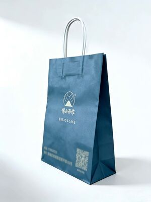 Customized Kraft Paper Twisted  Handle Bag Printing Take Away Bag