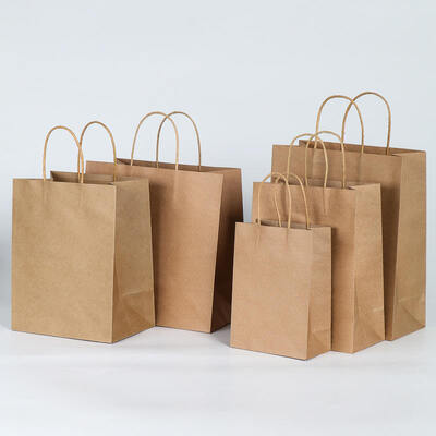 Customizable Eco-Friendly Recyclable Biodegradable Thick Brown Twisted Handle Kraft Paper Bags Logo for Promotion Gift Shopping