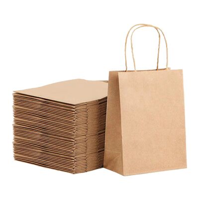 Customizable Eco-Friendly Recyclable Biodegradable Thick Brown Twisted Handle Kraft Paper Bags Logo for Promotion Gift Shopping