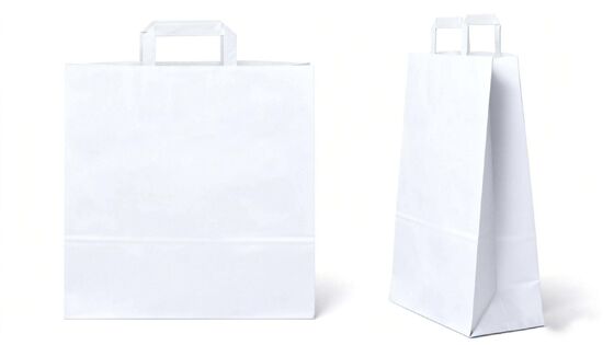 Custom Logo Color Wholesale Disposable Flat Handle Kraft Carrier Paper Bag Premium Bags With Flat Handle For Shopping Craft&Gift