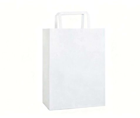 Custom Logo Color Wholesale Disposable Flat Handle Kraft Carrier Paper Bag Premium Bags With Flat Handle For Shopping Craft&Gift