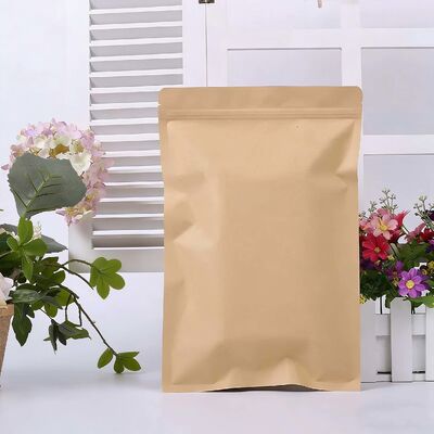 Wholesale Custom Flat-bottom Kraft Bag | Self-sealing Aluminum-plated (MOQ 50000, FDA Approved