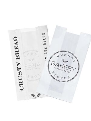 Bulk Flat Bottom White Paper Bread Bag Packaging For Loaf Bread Customized Bakery Bag Food Bag
