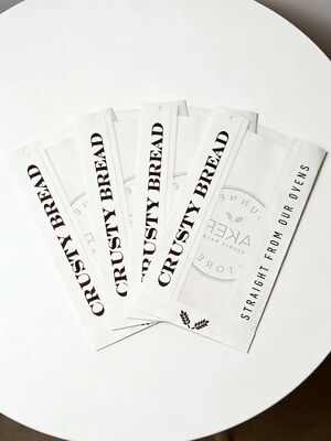 Bulk Flat Bottom White Paper Bread Bag Packaging For Loaf Bread Customized Bakery Bag Food Bag