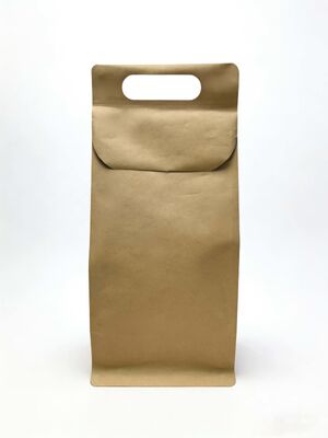 Custom  Kraft Paper Self-Adhesive Bags with Aluminum Foil Liner+Handle-Reusable Stand-Up Pouches Waterproof Tear-Resistant for Packaging