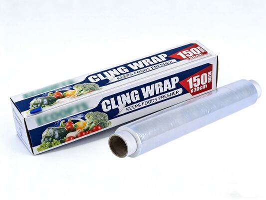 100% Safe PE Cling Film With Cutter Box for Food Wrap Fruits and Vegetables Packaging Made in CHina