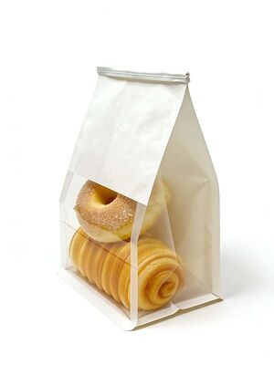 Customized Window SOS Kraft Paper Bag With Tin Tie Clear  Window Use For Baked Food  Tough And Good Tear  Resistance Loading Heavier Items Bakery Bag Bread Bag Food Bag