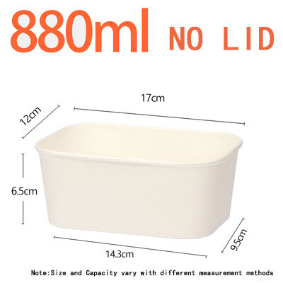 Custom Disposable Biodegradable Paper Bowl Heatable Kraft Waterproof Packaging Food Container Lunch Box