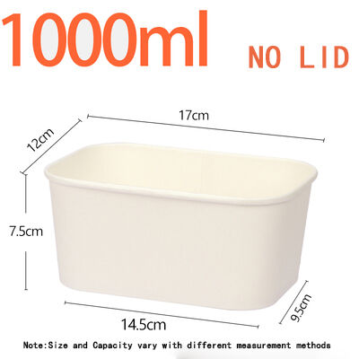 Custom Disposable Biodegradable Paper Bowl Heatable Kraft Waterproof Packaging Food Container Lunch Box
