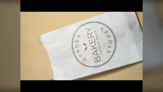 A Closer Look:  Flat Bottom White Paper Bread Bag For Loaf Bread