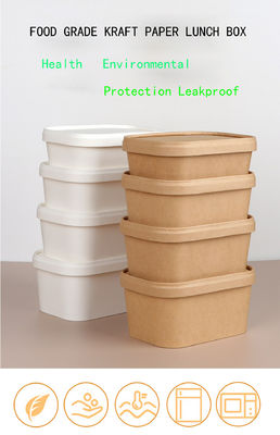 1000ml / 750ml Kraft Salad Bowl With Lid Reusable Food Grade