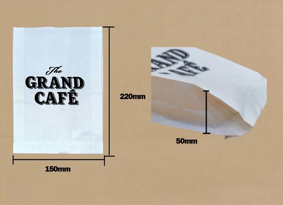 Customized Flat Satchel Kraft Paper Bag Use For Bakery Bread Food Bag