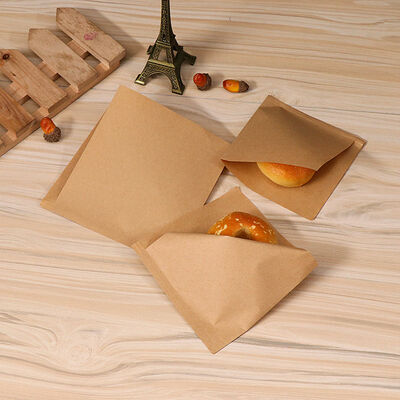 Custom Triangular Kraft Paper Bags, Eco-Friendly Disposable Bags for Snacks & Baked Goods