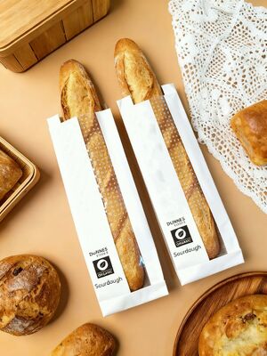 Micro Perforated Flat Satchel Kraft Paper Bag With Clear  Window Fresh And Breathable Bakery Bag Bread Bag Food Bag