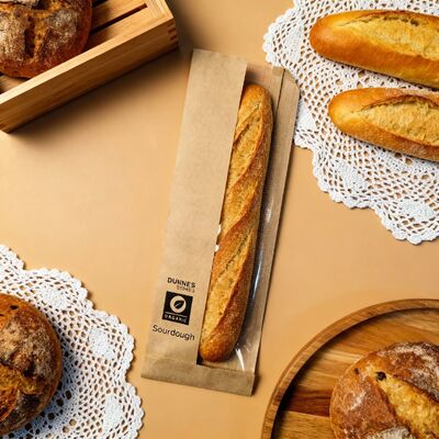 Micro Perforated Flat Satchel Kraft Paper Bag With Clear  Window Fresh And Breathable Bakery Bag Bread Bag Food Bag