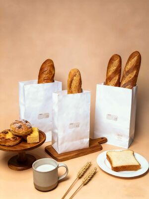 Customized Kraft Paper SOS Bread Bag - Eco-Friendly & Versatile Bakery Packaging Bakery Bag Bread Bag Food Bag Take Away Bag