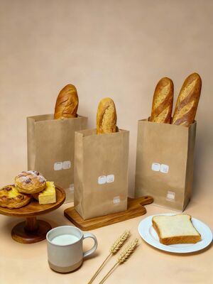 Customized Kraft Paper SOS Bread Bag - Eco-Friendly & Versatile Bakery Packaging Bakery Bag Bread Bag Food Bag Take Away Bag
