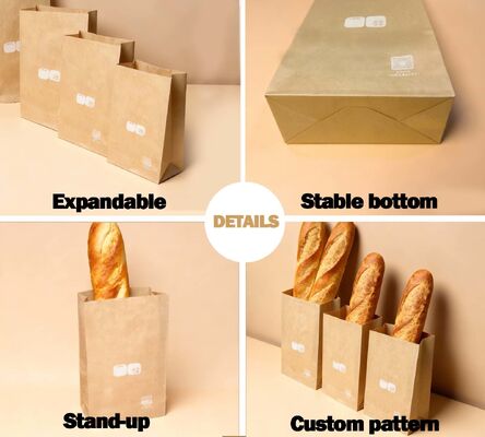 Customized Kraft Paper SOS Bread Bag - Eco-Friendly & Versatile Bakery Packaging Bakery Bag Bread Bag Food Bag Take Away Bag