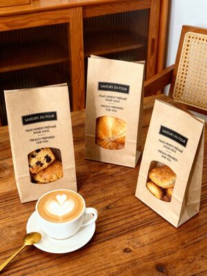 Customized Window SOS Kraft Bakery Bag Bread Bag Food Bag With Clear  Window Use For Baked Food  Tough And Good Tear  Resistance